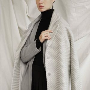 OAK + FORT Wool & Acrylic Blend Coat, Oatmeal, Women’s Size Small